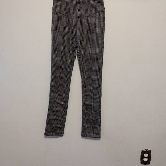 NWT Halara Flex High Waisted Houndstooth Plaid Skinny Work Pants Gray Plaid XS - Picture 6 of 10